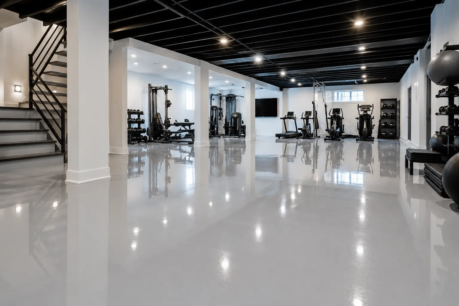 Basement epoxy floor Decatur Alabama